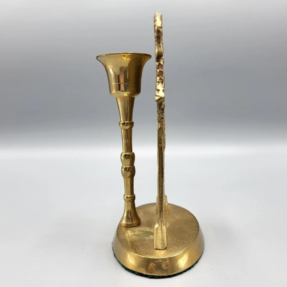 Brass Praying Angel Candle Holder Home Decor Gold Taper Stick Figurine